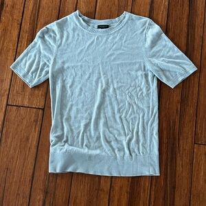 Ann Taylor Soft mint green blue Short Sleeve lightweight sweater